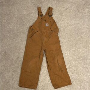 Carhartt Brown Canvas Overalls Durable Bib Design